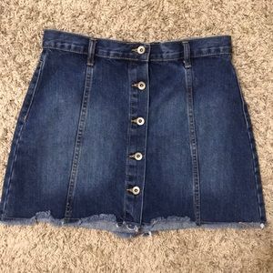 Jean Denim Button Skirt
